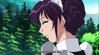 hentai maid gives a lusty blowjob to her master