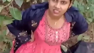 Mangal in the jungle, she made her pussy red after fucking her stepsis in clear audio Voice