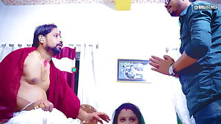 Tharki Dhogi Baba fucked Bhabhiji on the pretext of giving Birth and Creampied ( Hindi Audio )