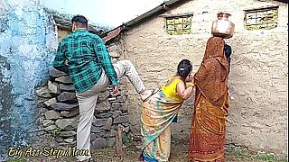 Indian Step Mother-in-law And Step Wife Fucked by Her Step Son in-law - Hindi Clear Audio (Threesome Sex)